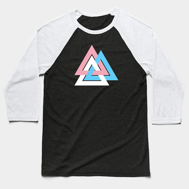 Transgender Pride Interlocking Triangles Baseball T-Shirt by VernenInk